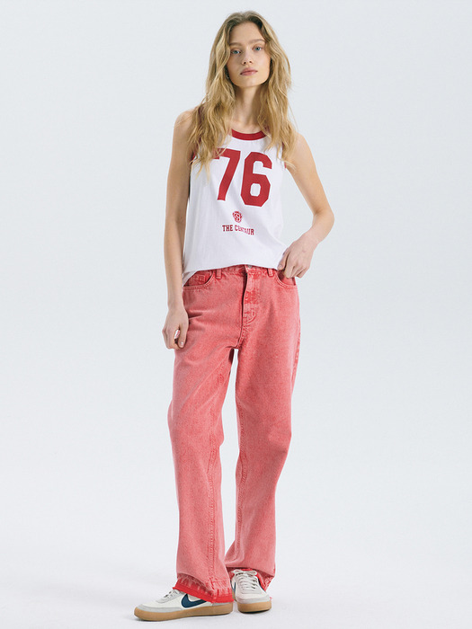 RED STONE DENIM PANTS_RED