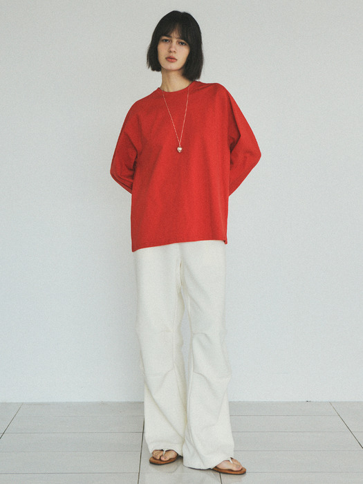 Contrast Stitch Sweatshirt _CTT317(Red)