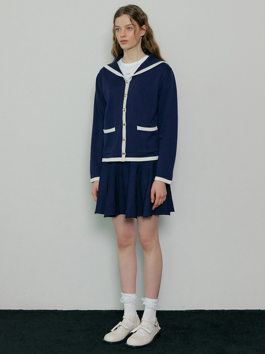 169 sailor knit skirt (navy)