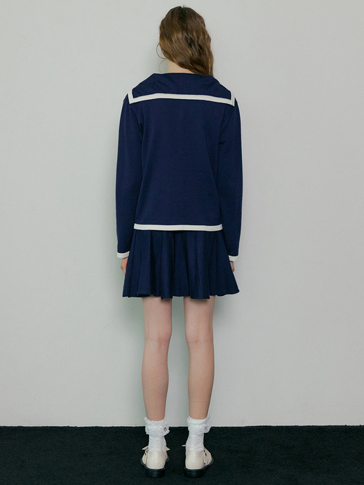 169 sailor knit skirt (navy)