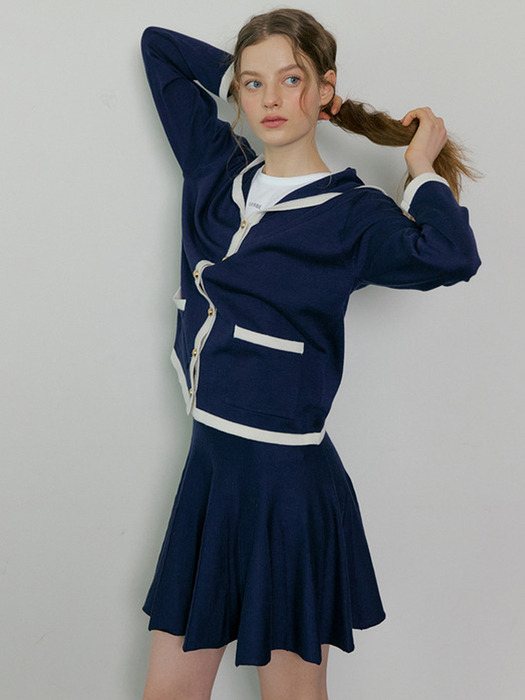 169 sailor knit skirt (navy)