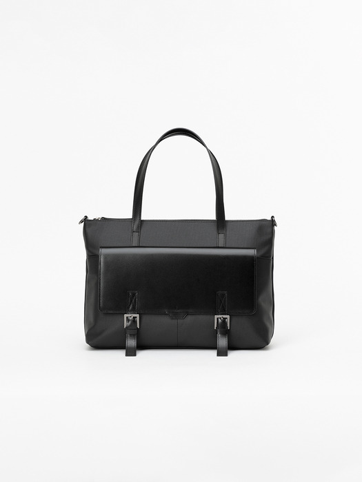 Polygon double belted 2 pocket topzip tote