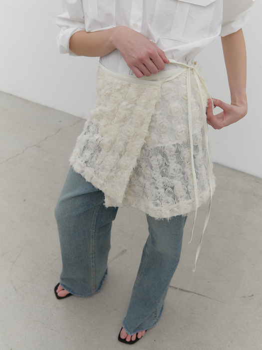 rosie wrap layered skirt (ivory)