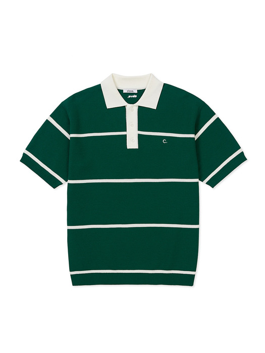 [24SS clove] Pin Stripe Pique Knit_Men (Dark Green)