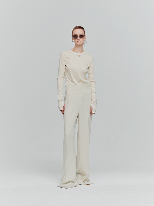 HIGH-RISED DAILY STRAIGHT PANT_IVORY