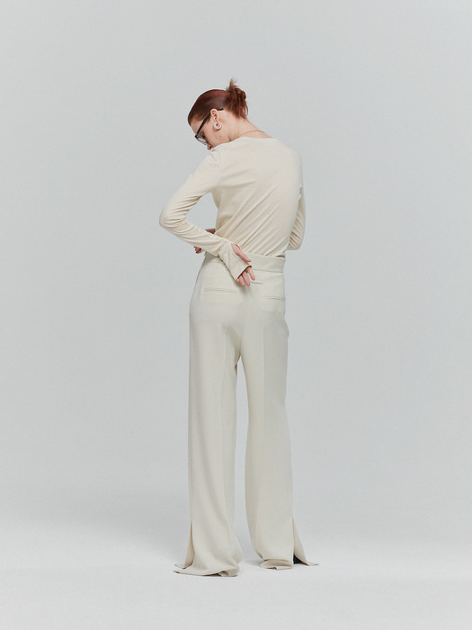 HIGH-RISED DAILY STRAIGHT PANT_IVORY