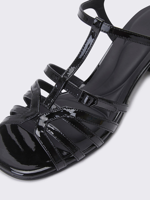 Polygon t-strap sandal(black)_DG2AM24004BLK