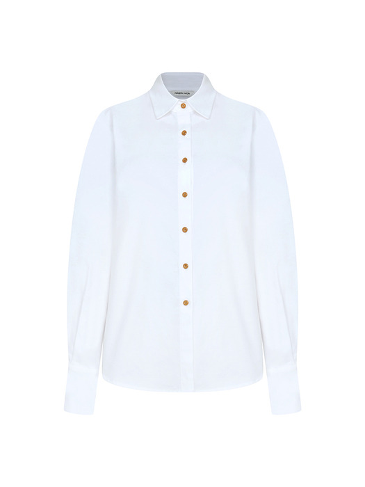 PRE-24FW Basic Sleeve Tuck Shirt_WHITE