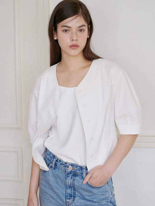 24N linen blouse jacket [WH]