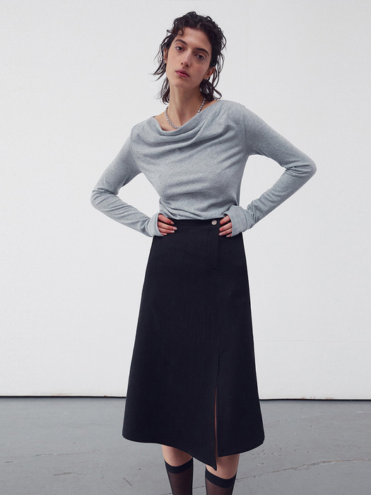 ASYMMETRIC DENIM SKIRT