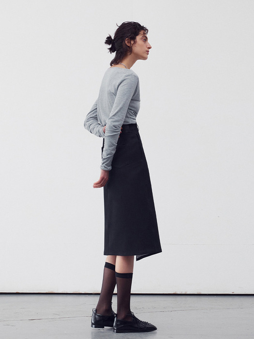 ASYMMETRIC DENIM SKIRT