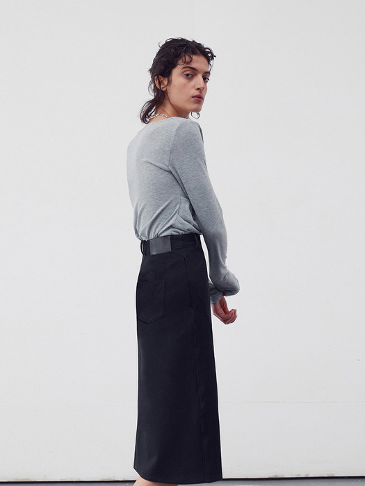 ASYMMETRIC DENIM SKIRT