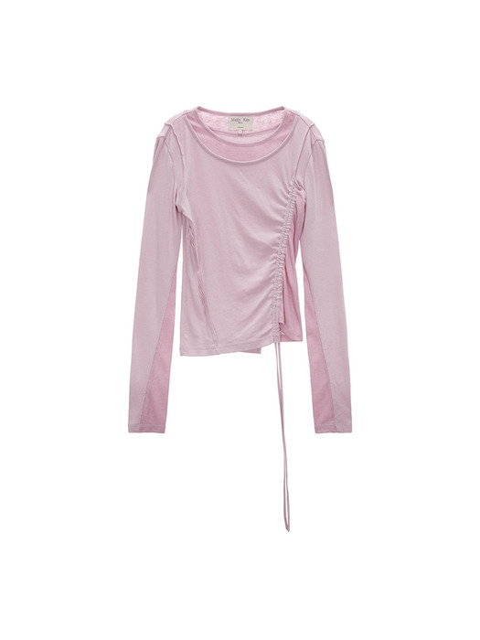 COLOR POINT STRING SLIM TOP IN PINK