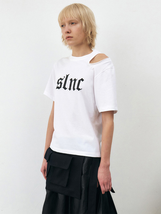 SLNC 컷아웃 티셔츠 WHITE
