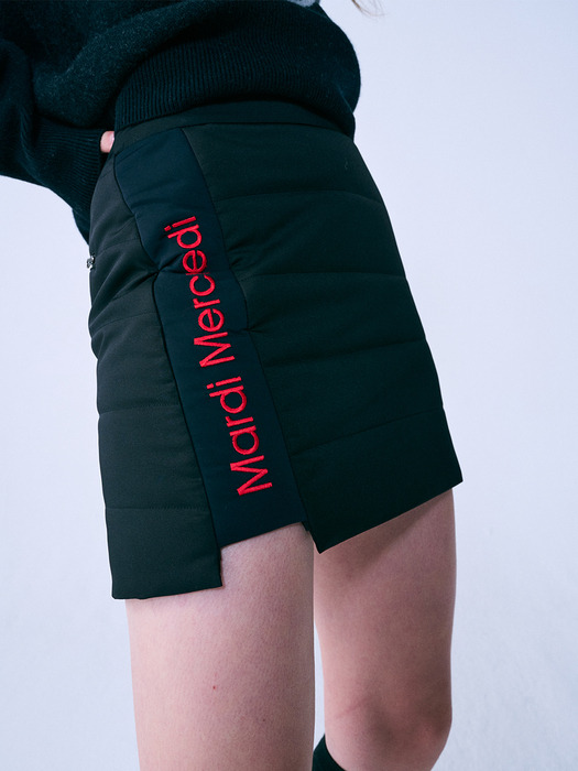 PADDED MINI SKIRT_BLACK RED