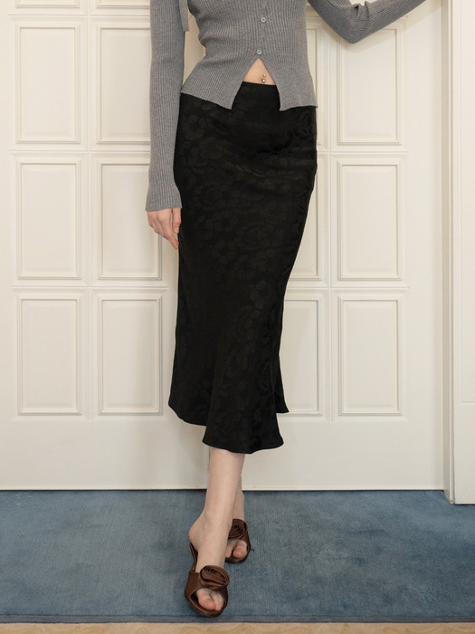 [단독]IRIS Jacquard Skirt(아이리스)_BLACK