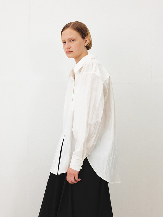 TFF OVERFIT WASHED SHIRT_WHITE