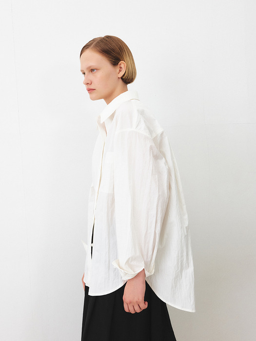 TFF OVERFIT WASHED SHIRT_WHITE