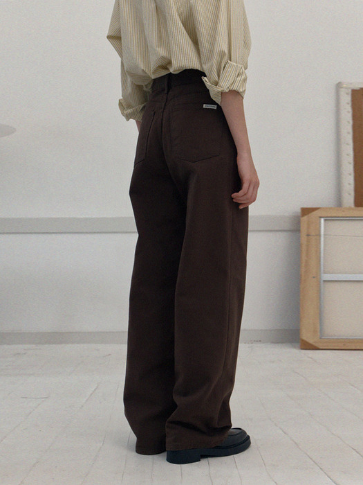 colour cotton pants - brown