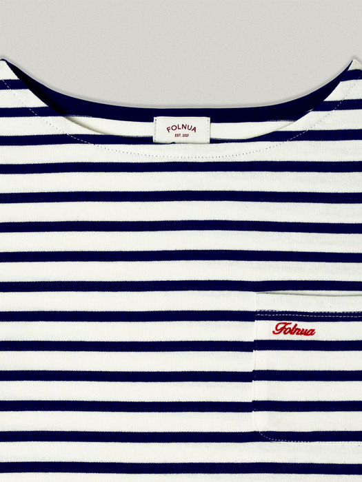 NUER STRIPE T-SHIRT IN [IVORY NAVY]