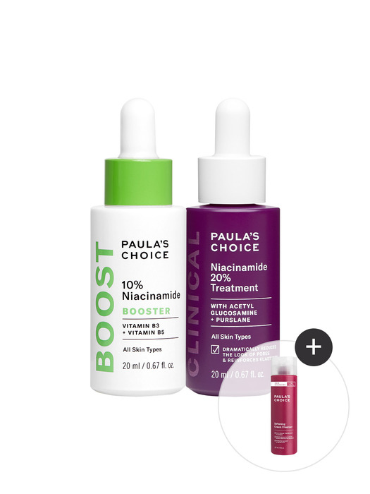 [모공케어세트](+립&바디밤 본품 증정)나이아신아마이드 부스터 앰플 20ml + 트리트먼트 20ml