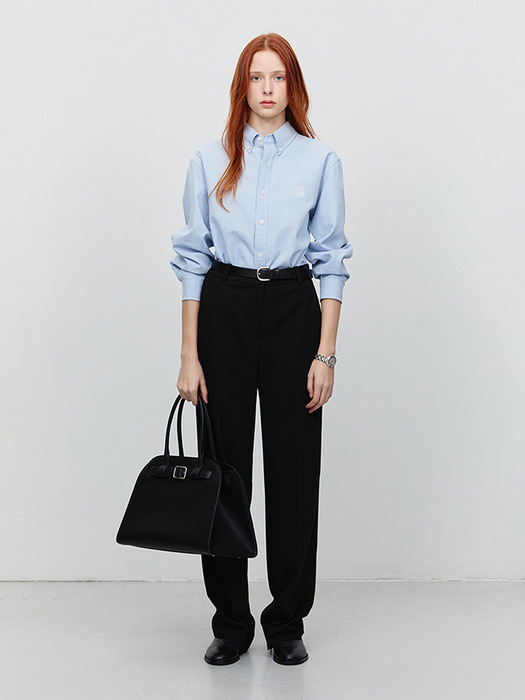 STRAIGHT SLACKS BLACK_UDPA5A202BK - Image 1