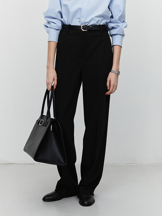 STRAIGHT SLACKS BLACK_UDPA5A202BK - Image 2