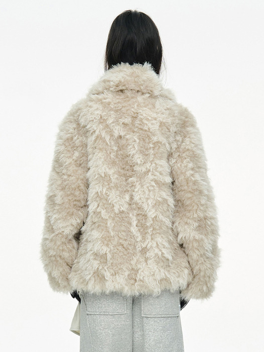 CERRIC 25FW MIXED FUR JACKET アイボリー 세릭]MIXED FUR JACKET / IVORY
