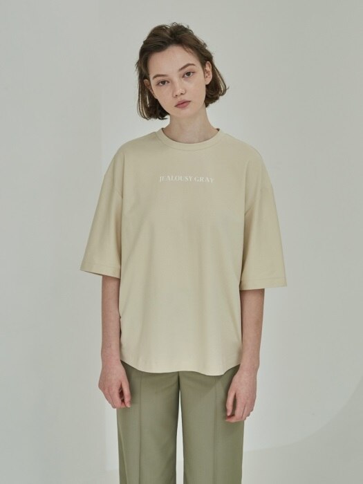 18SS FRONT LETTERING T-SHIRT CREAM