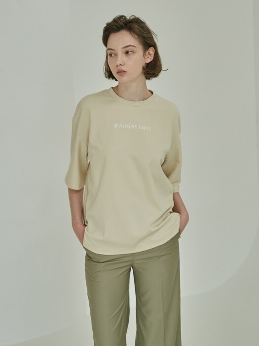 18SS FRONT LETTERING T-SHIRT CREAM