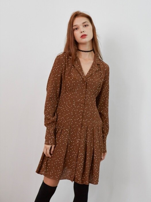 PLEATS POINT DOT ONEPIECE