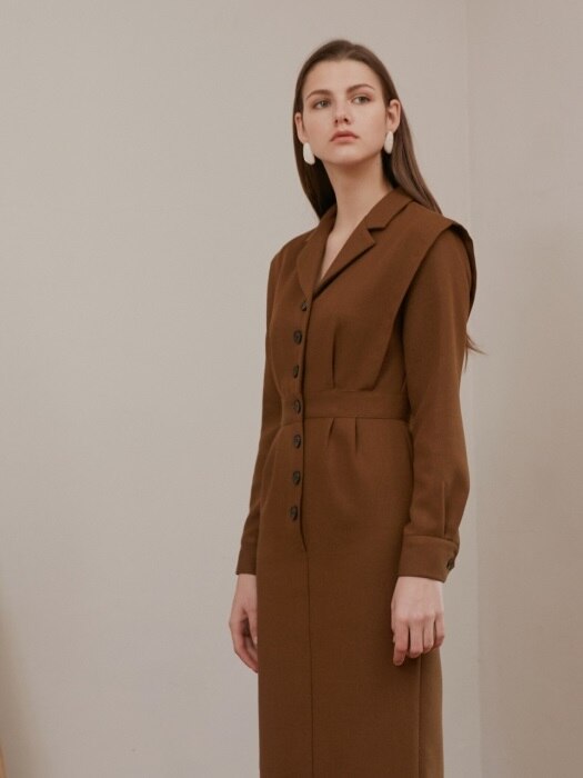 NOTCHED COLLAR OP_OLIVE BROWN