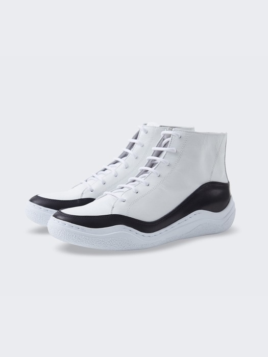 [MEN] Wave High Sneakers_1033 white/black