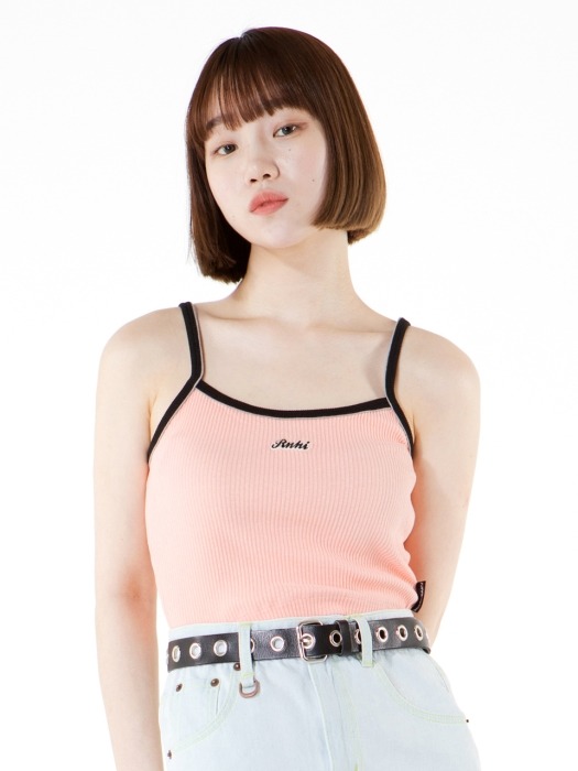 LINE POINT SLIM SLEEVELESS TOP [CORAL]