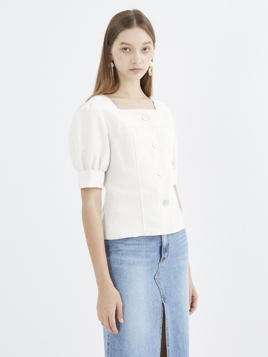 square neck blouse_white