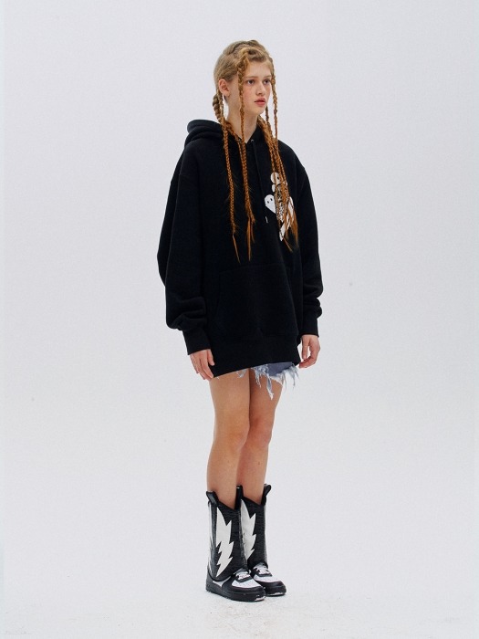 Ghost embroidery oversized hoody