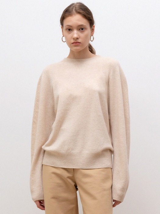 wholegarment cashmere knit (cream)