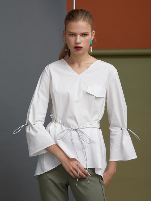 V NECK STRING BELT BLOUSE_ BP3AWT57