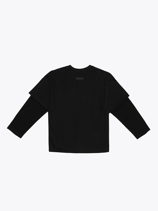 Oversized Layered T-Shirt - Black
