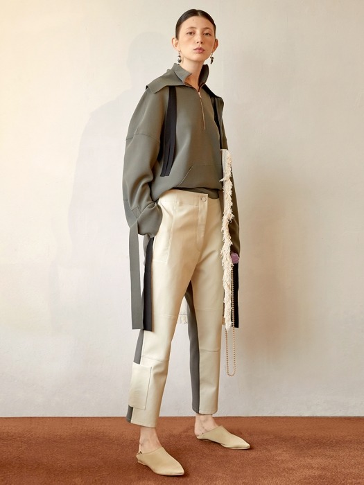 Taber Leather Trouser_Ivory