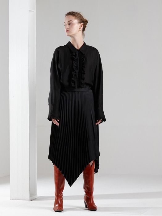 Pleats Dress Shirt_Black