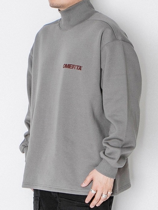 OMERTA 2019FW Over Fit Turtleneck Wolf Grey