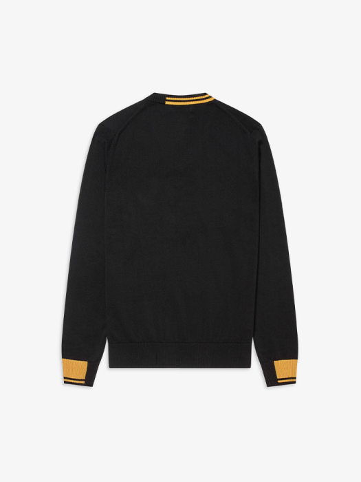 [Authentic] Abstract Tipped V Neck Sweater(102)