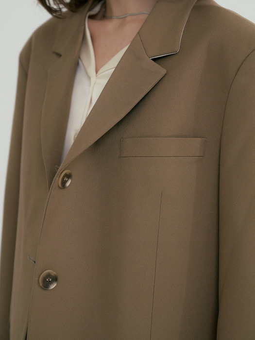 comos333 single three-button jacket (camel)