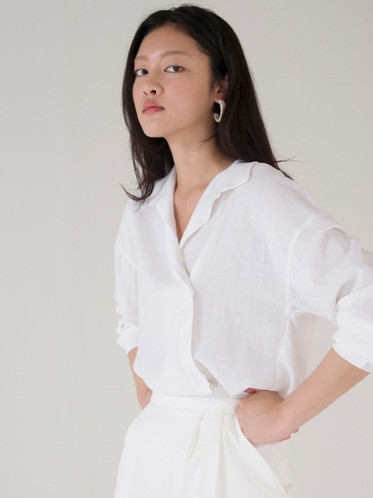 Shirring Wrap Shirt - White