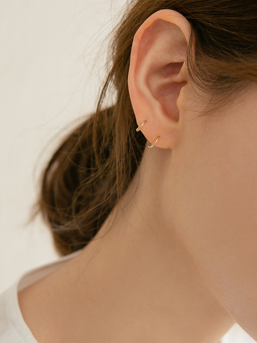 14k gold daily onetouch ring earrings (14K 골드)