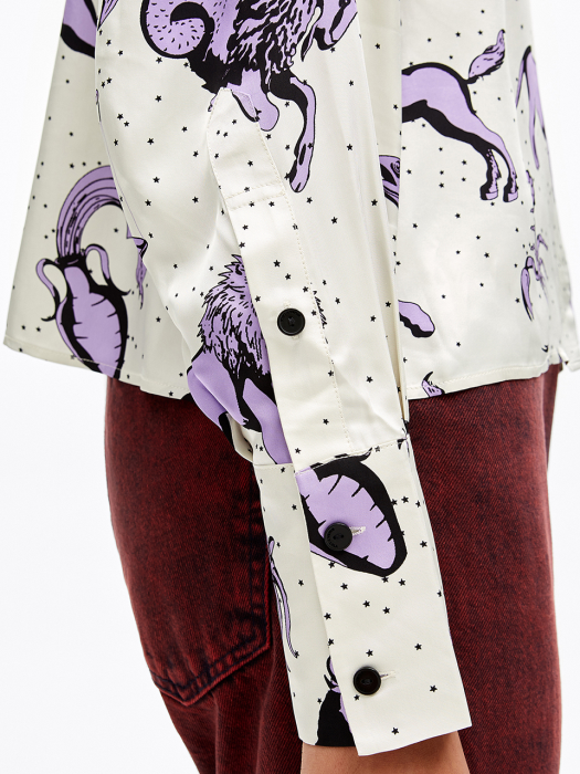 Beige Zodiac print boxy shirt_B206AWB001IV