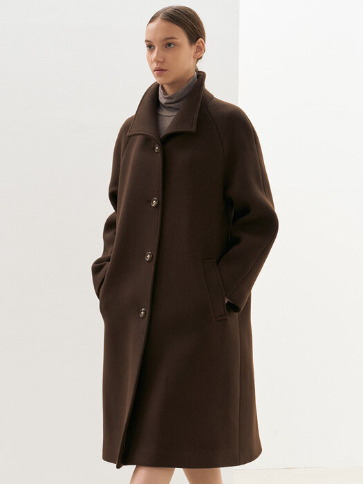 collar coat-brown