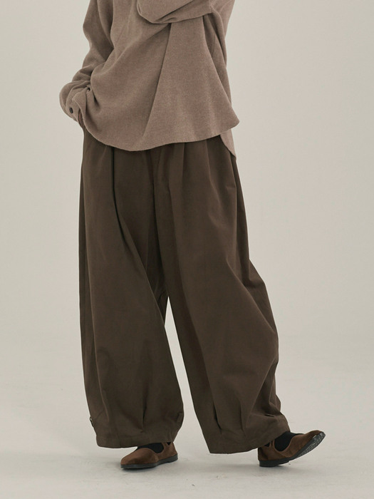 unisex loop balloon pants brown