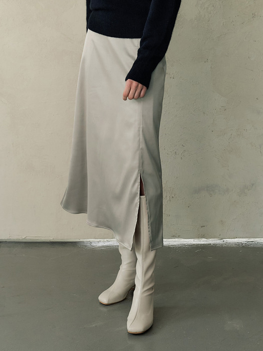 comos428 slit point skirt (khaki)